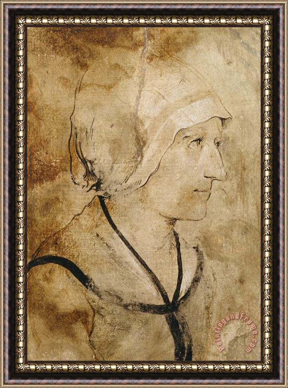 H. d. A Holbein Portrait of a Wife of an Unknown Stonemason Framed Print