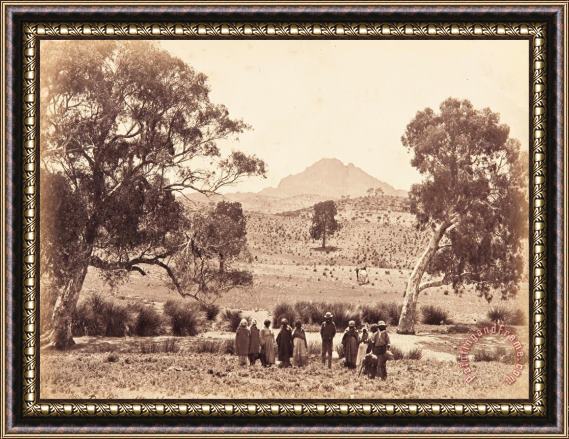 H. R. Perry Patawarta with Aborigines in The Foreground Framed Print
