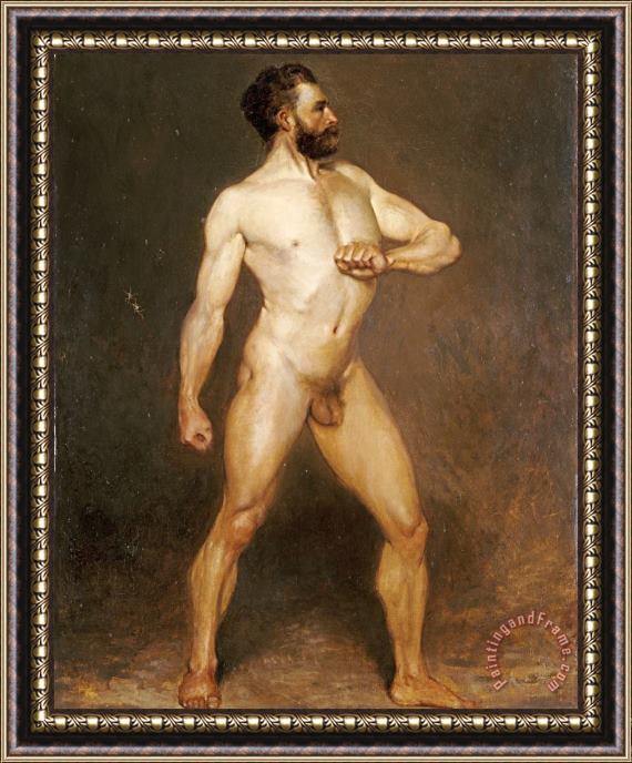 Hans Canon A Male Nude Framed Painting