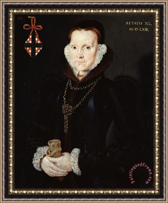 Hans Eworth Portrait of Elizabeth Roydon, Lady Golding Framed Print
