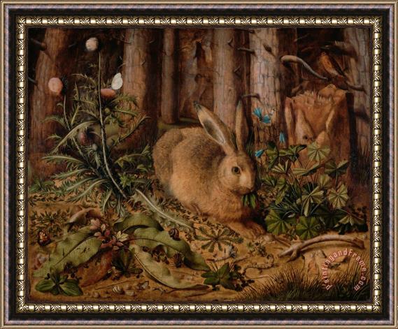 Hans Hoffmann A Hare in The Forest Framed Painting