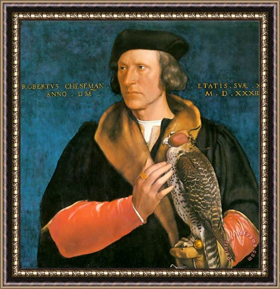 Hans Holbein the Younger Portrait of Robert Cheseman Framed Painting