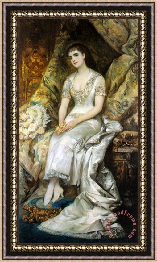 Hans Makart An Elegant Lady Framed Painting