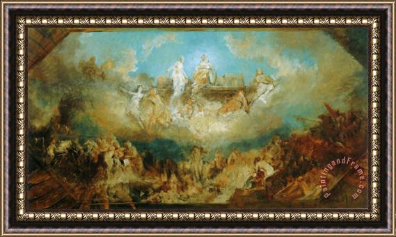 Hans Makart Sinking of The Nibelung Stronghold Into The Rhine Framed Print