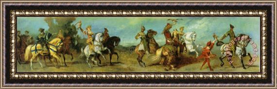 Hans Makart The Anniversary Parade The Falcon Hunt Framed Painting