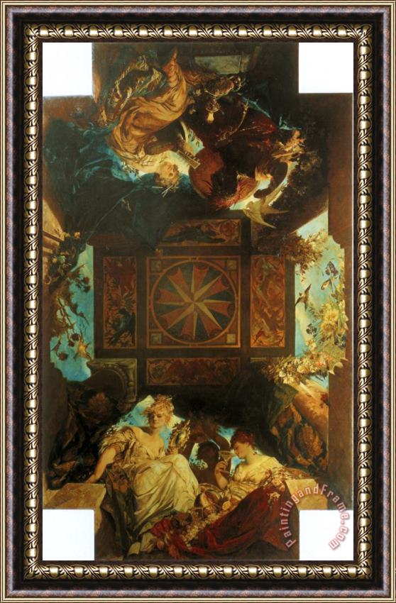 Hans Makart The Four Corners of The World Framed Painting