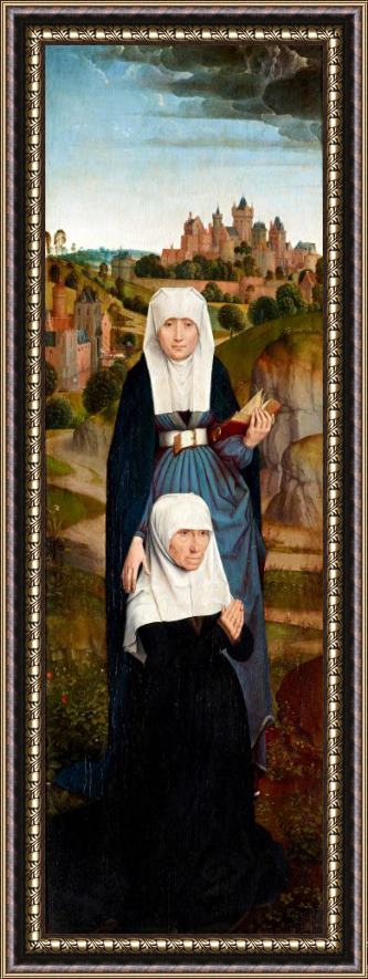 Hans Memling Old Woman at Prayer with St. Anne Framed Painting