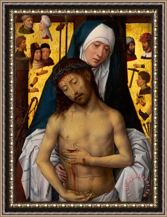 Hans Memling The Man of Sorrows in The Arms of The Virgin Framed Painting