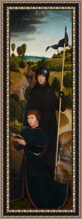 Hans Memling Young Man at Prayer with St. William of Maleval Framed Painting