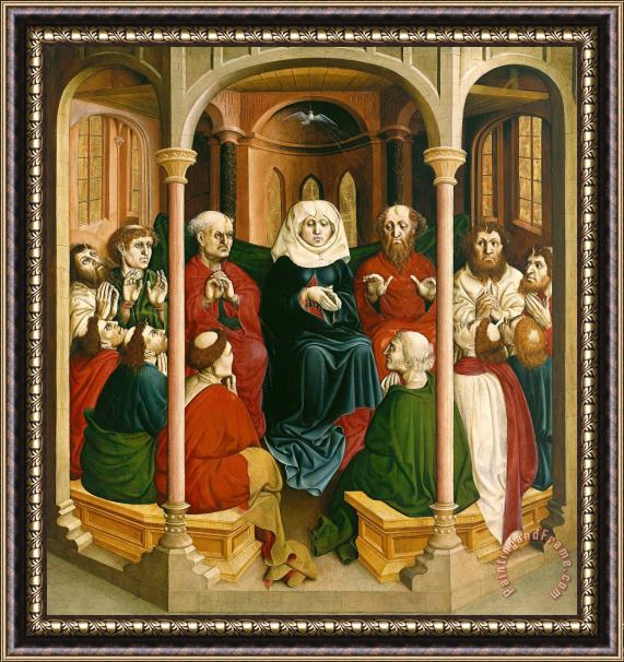 Hans Multscher Aussenflugel Des Wurzacher Altars (links Unten) Framed Painting