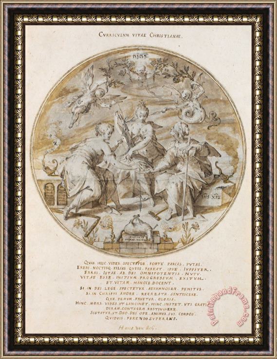 Hans von Aachen Curriculum Vitae Christianae Framed Print