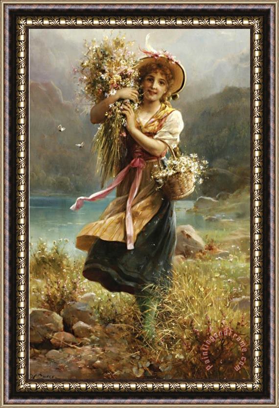 Hans Zatzka The Flower Girl Framed Painting