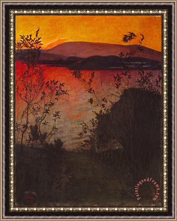 Harald Sohlberg Evening Glow Framed Painting