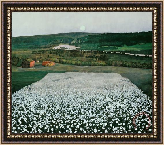 Harald Sohlberg Flower Meadow in The North Framed Painting