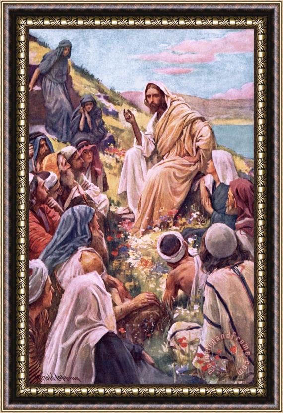 Harold Copping The Sermon On The Mount Framed Painting