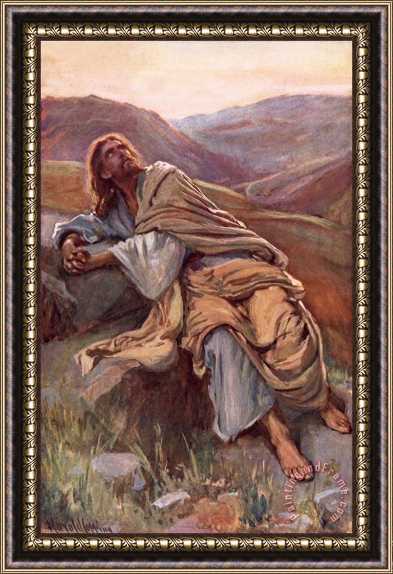 Harold Copping The Temptation Of Christ Framed Painting