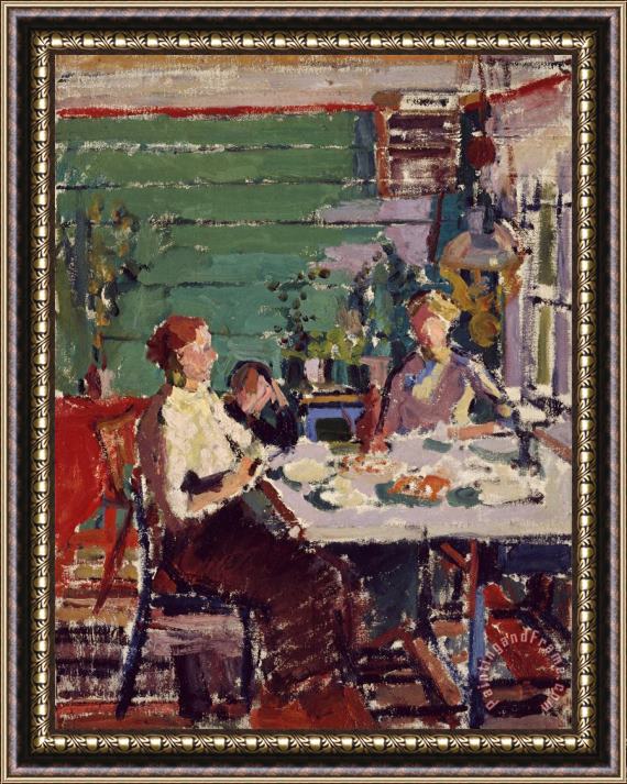 Harold Gilman Interior Scene, Possibly in Norway Framed Painting