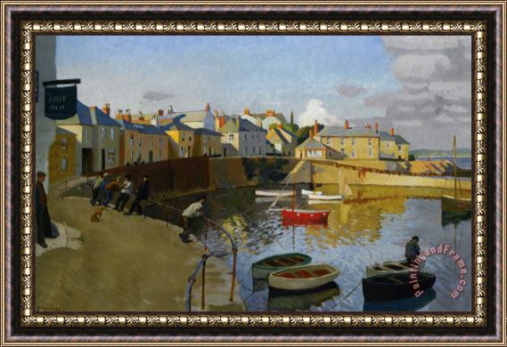 Harold Harvey A View of Mousehole Framed Painting