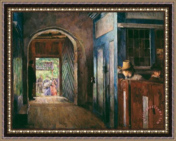 Harriet Backer Christening in Tanum Church Framed Painting