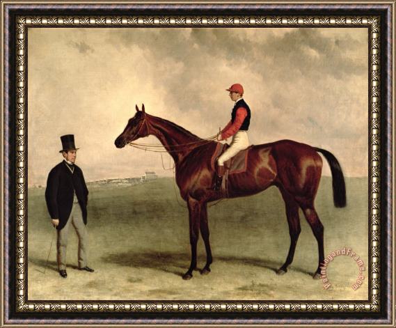 Harry Hall Gladiateur With Harry Grimshaw Up And His Owner Count Frederic De Lagrange Framed Print