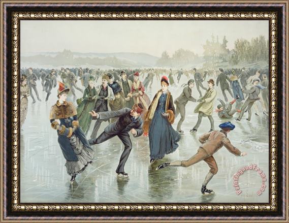 Harry Sandham Skating Framed Painting