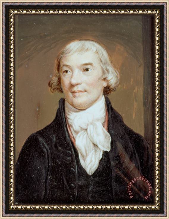 Hayter, Charles Miniature Portrait of Noel Desenfans (after Northcote) Framed Painting