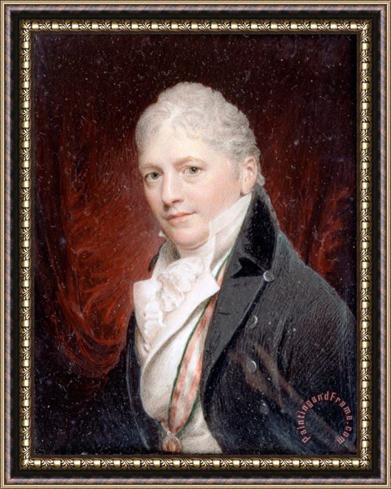 Hayter, Charles Miniature Portrait of Sir Peter Francis Bourgeois (after Beechey) Framed Painting