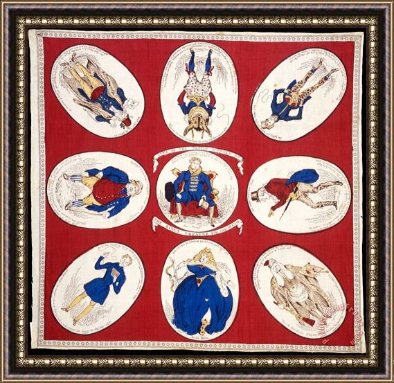 Heath, William Handkerchief; Commemorative Handkerchief Framed Painting