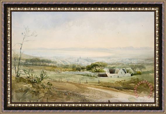 Heinrich Hermann Cape Town From The Top of Kloof Street Framed Painting