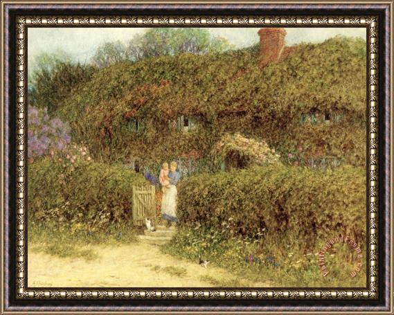 Helen Allingham A Cottage at Freshwater Isle of Wight Framed Print