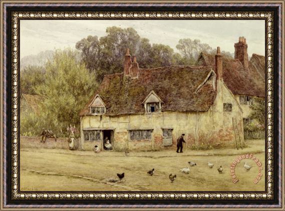 Helen Allingham By the Old Cottage Framed Print
