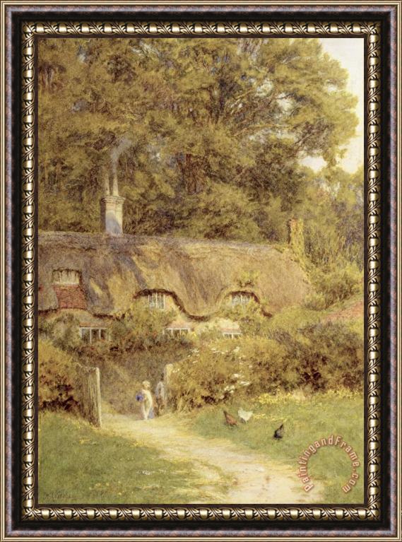 Helen Allingham Cottage at Farringford Isle of Wight Framed Painting