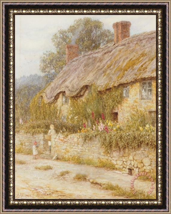 Helen Allingham Cottage near Wells Somerset Framed Painting