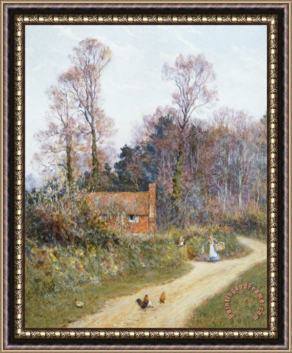 Helen Allingham In a Witley Lane Framed Painting