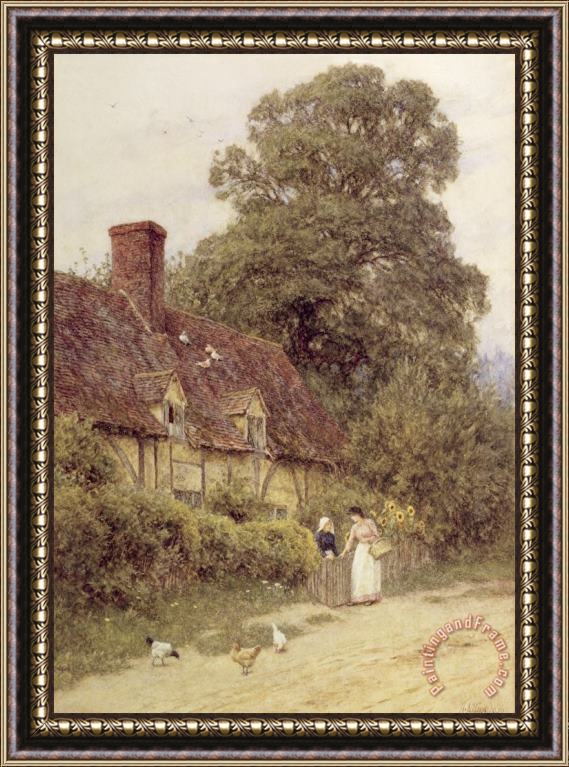 Helen Allingham Old Post Office Brook near Witley Surrey Framed Painting