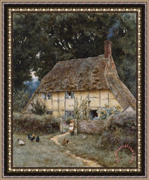 Helen Allingham On the Brook Road near Witley Framed Painting