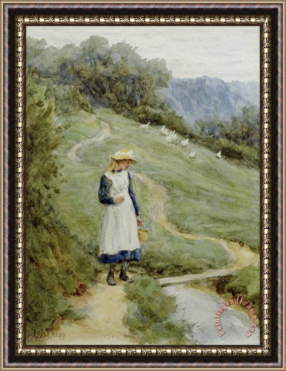 Helen Allingham The Goose-Girl Framed Painting