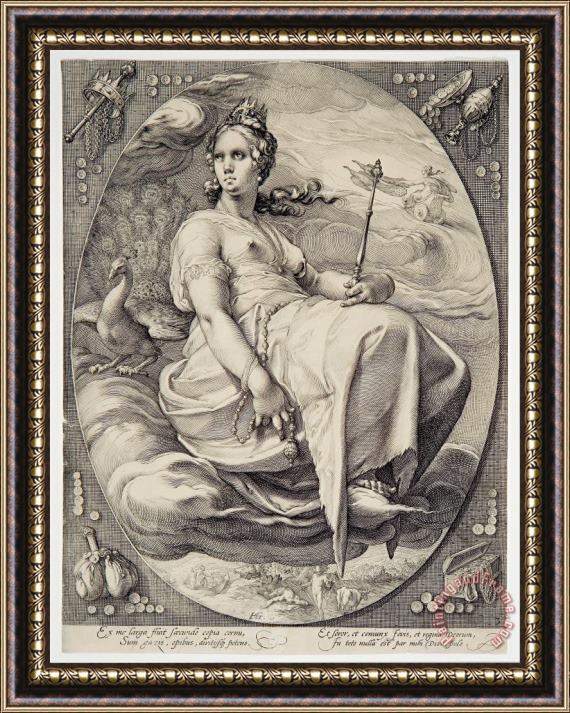Hendrick Goltzius Juno (from The Four Deities) Framed Painting