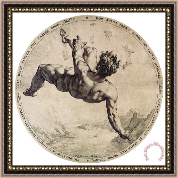 Hendrick Goltzius Phaethon From The Four Disgracers Series Framed Painting