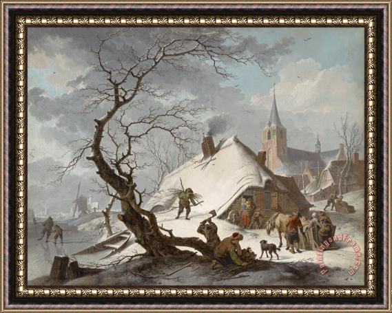 Hendrik Meyer A Winter Scene Framed Print