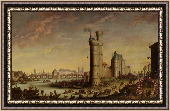 Hendrik Mommers View of Tour De Nesle The Pont Neuf And The Isle De La Cite Framed Painting