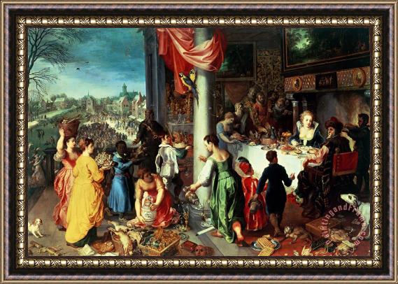 Hendrik van the Elder Balen The Winter Feast Framed Painting