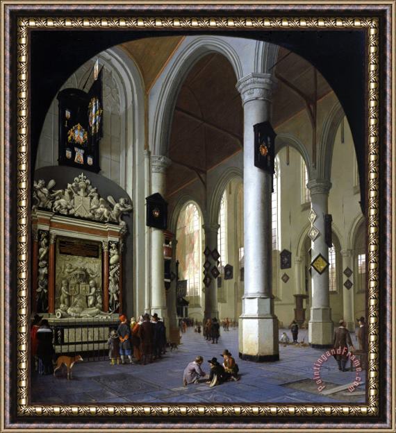 Hendrik Van Vliet Old Church in Delft with The Tomb of Admiral Tromp Framed Print