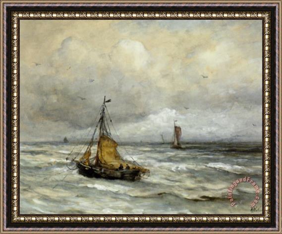 Hendrik Willem Mesdag Off The Coast Framed Painting