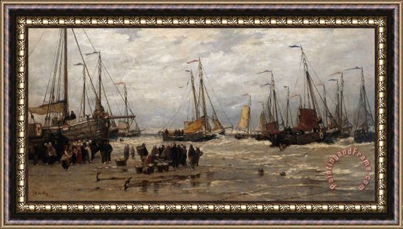 Hendrik Willem Mesdag Pinks in The Breakers Framed Painting