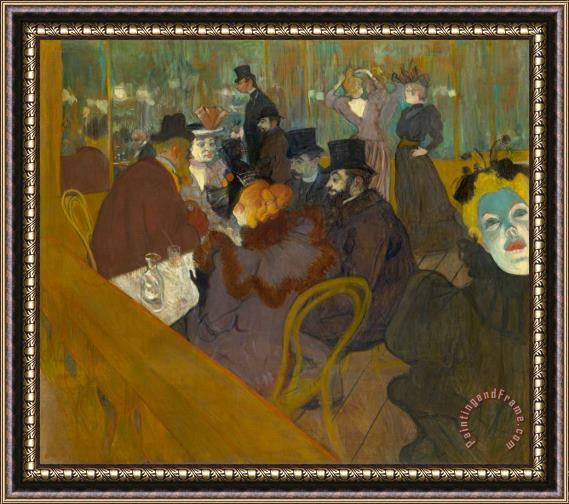 Henri de Toulouse-Lautrec At The Moulin Rouge Framed Painting