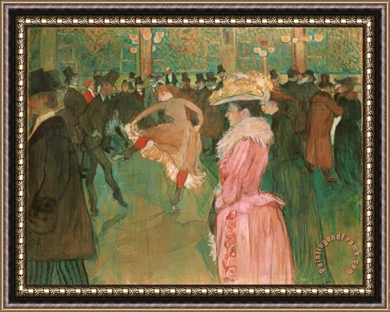 Henri de Toulouse-Lautrec At The Moulin Rouge The Dance Framed Print