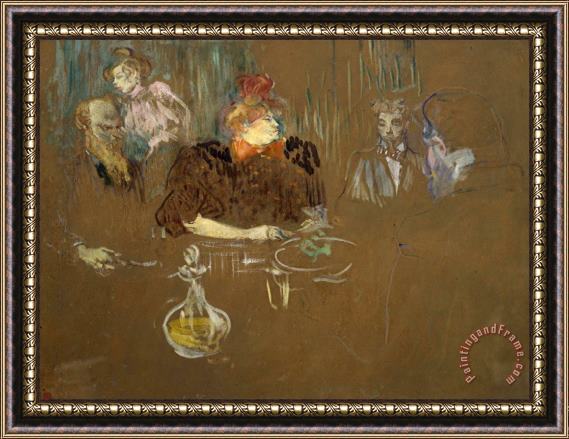 Henri de Toulouse-Lautrec At The Table of Monsieur And Madame Natanson Framed Painting