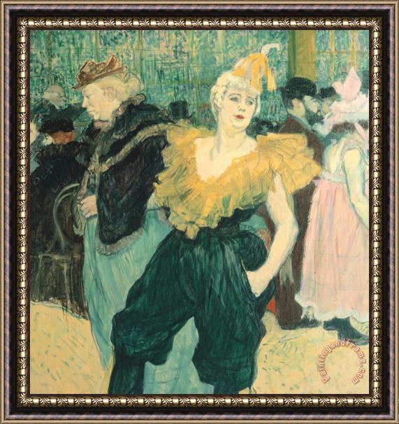 Henri de Toulouse-Lautrec Clowness Cha-u-kao At Moulin Rouge Framed Print