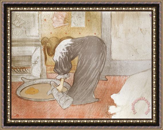 Henri de Toulouse-Lautrec Femme Au Tu (woman with Washtub) Framed Painting